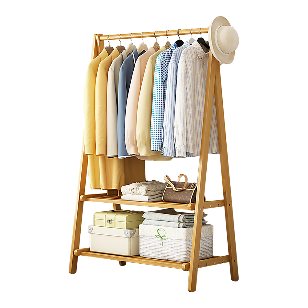 Eco-Friendly Bamboo Portable Clothing Rack