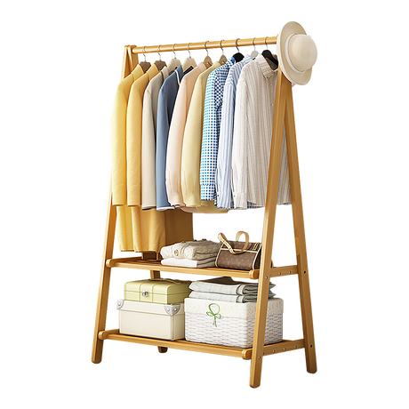 Eco-Friendly Bamboo Portable Clothing Rack