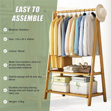 Eco-Friendly Bamboo Portable Clothing Rack