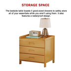 Bamboo Bedside Table Nightstand Storage Bedroom Sofa Side Stand Organizer