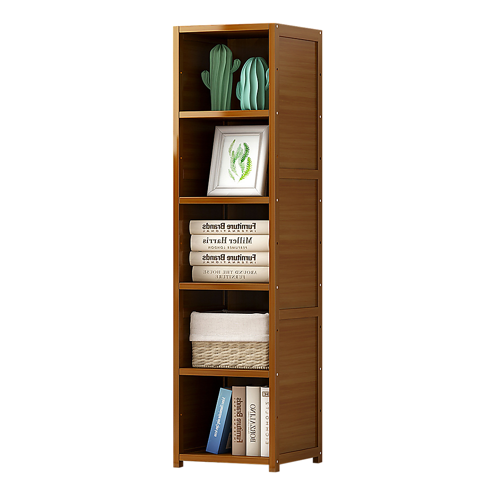 Bamboo Adjustable Shelf Bookcase Display Rack