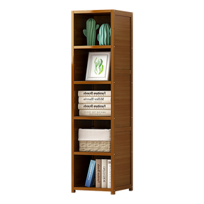 Bamboo Adjustable Shelf Bookcase Display Rack