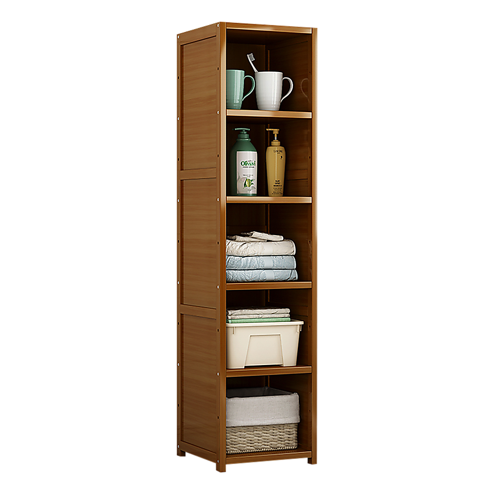 Bamboo Adjustable Shelf Bookcase Display Rack
