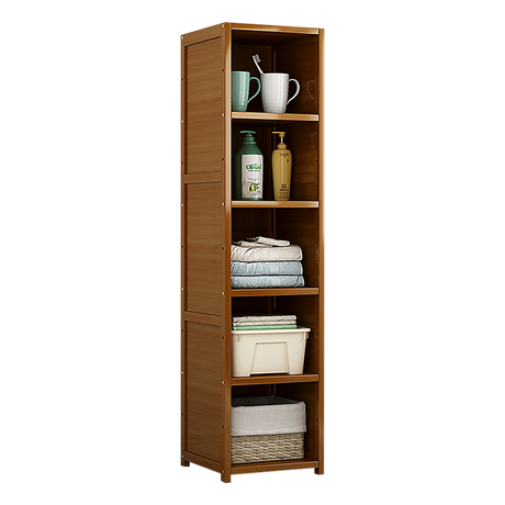 Bamboo Adjustable Shelf Bookcase Display Rack