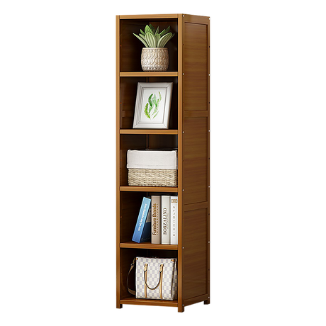 Bamboo Adjustable Shelf Bookcase Display Rack