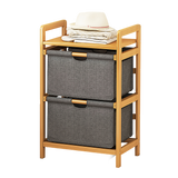 Bamboo Shelf with Removable Storage Hamper