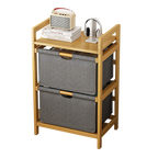 Bamboo Shelf with Removable Storage Hamper