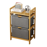 Bamboo Shelf with Removable Storage Hamper