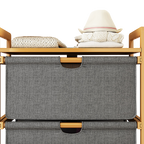 Bamboo Shelf with Removable Storage Hamper