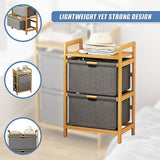 Bamboo Shelf with Removable Storage Hamper