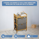 Bamboo Shelf with Removable Storage Hamper