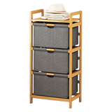 Bamboo Storage Shelf with Removable Hampers