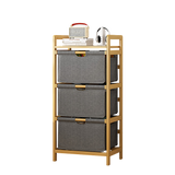 Bamboo Storage Shelf with Removable Hampers