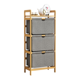 Bamboo Storage Shelf with Removable Hampers