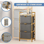 Bamboo Storage Shelf with Removable Hampers