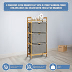 Bamboo Storage Shelf with Removable Hampers