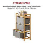 Bamboo Storage Shelf with Removable Hampers