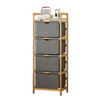 Bamboo Storage Shelf with Removable Hamper