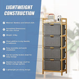 Bamboo Storage Shelf with Removable Hamper