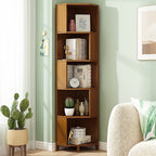 Industrial 5-Shelf Corner Bookcase