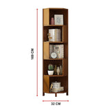 Industrial 5-Shelf Corner Bookcase