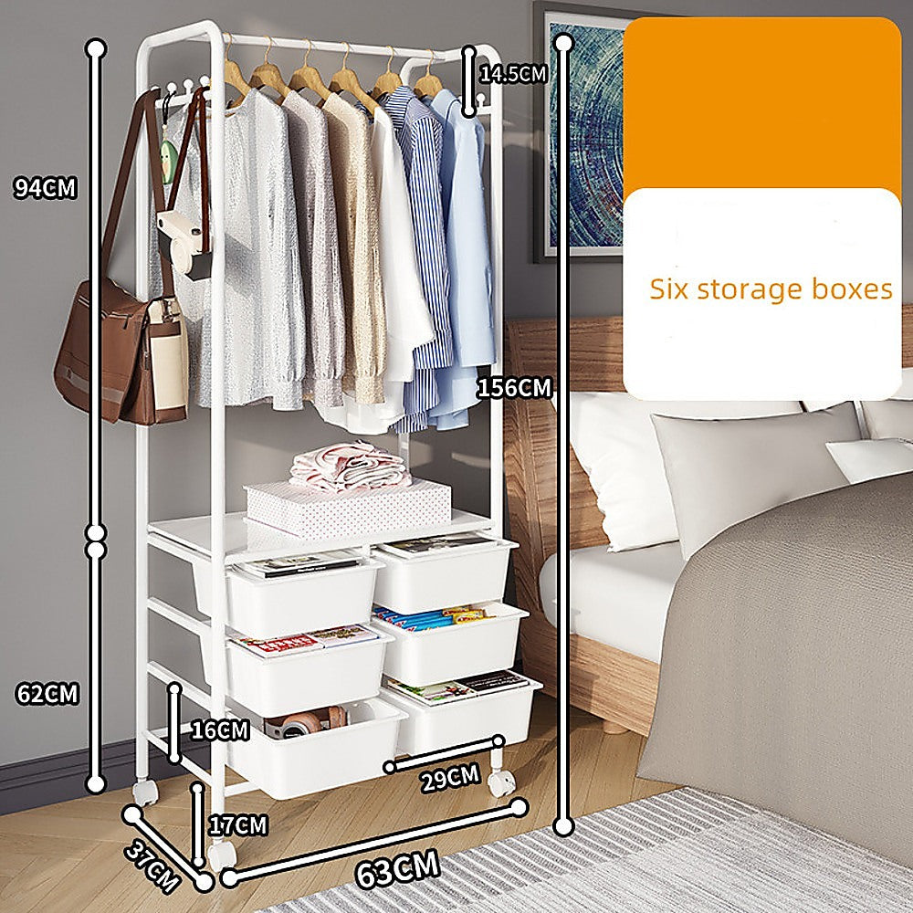 Modern Metal Open Wardrobe with Storage Solutions