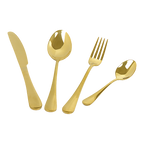 24-piece Gold Cutlery Flatware Stainless Steel Silverware Set Reflective Mirror Finish