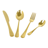 24-piece Gold Cutlery Flatware Stainless Steel Silverware Set Reflective Mirror Finish