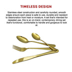 24-piece Gold Cutlery Flatware Stainless Steel Silverware Set Reflective Mirror Finish