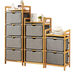 Bamboo Shelf & Hampers Storage Set