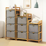 Bamboo Shelf & Hampers Storage Set