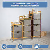 Bamboo Shelf & Hampers Storage Set