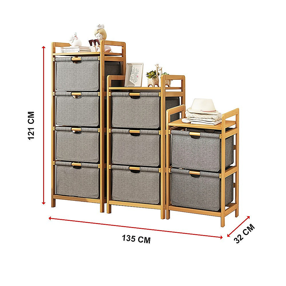 Bamboo Shelf & Hampers Storage Set