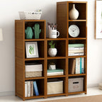 Bamboo Adjustable Bookcase Storage Rack Set