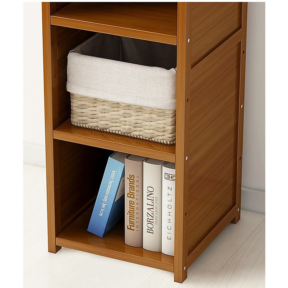 Bamboo Adjustable Bookcase Storage Rack Set