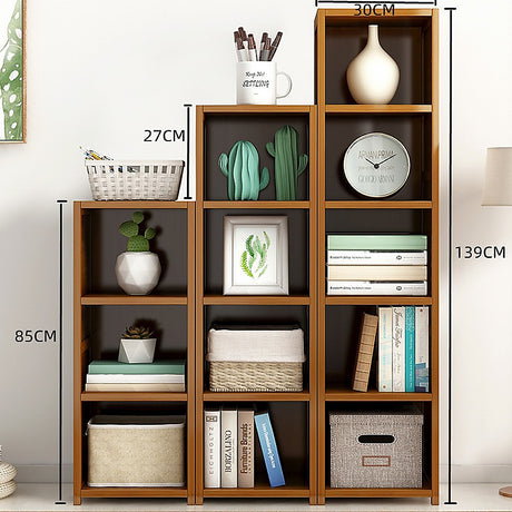 Bamboo Adjustable Bookcase Storage Rack Set