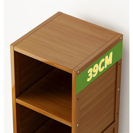 Bamboo Adjustable Bookcase Storage Rack Set