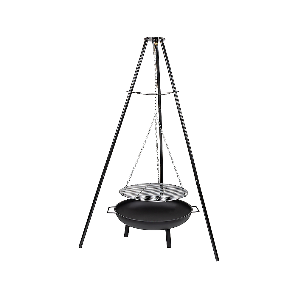 Tripod Cast Iron & Steel Fire Pit BBQ