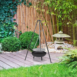 Tripod Cast Iron & Steel Fire Pit BBQ