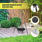 Tripod Cast Iron & Steel Fire Pit BBQ