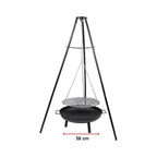 Tripod Cast Iron & Steel Fire Pit BBQ