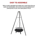 Tripod Cast Iron & Steel Fire Pit BBQ