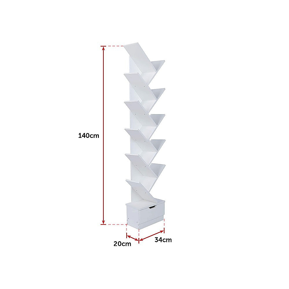 Tree Bookshelf Bookcase - 12-Tier Display Unit