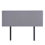 Linen Fabric Double Bed Deluxe Headboard Bedhead - Slate Ash