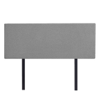 Linen Fabric Queen Bed Deluxe Headboard Bedhead - Night Ash