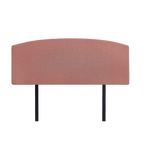 Linen Fabric Double Bed Curved Headboard Bedhead - Pearl Copper Brown