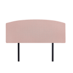 Linen Fabric Double Bed Curved Headboard Bedhead - Pale Pink