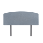 Linen Fabric Double Bed Curved Headboard Bedhead - Berlin Blue