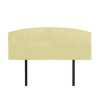 Linen Fabric Queen Bed Curved Headboard Bedhead - Sulfur Yellow