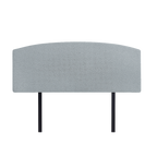 Linen Fabric Queen Bed Curved Headboard Bedhead - Stone Grey
